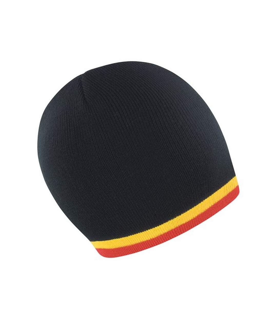 Unisex adult national belgium beanie black/yellow/red Result Winter Essentials-1