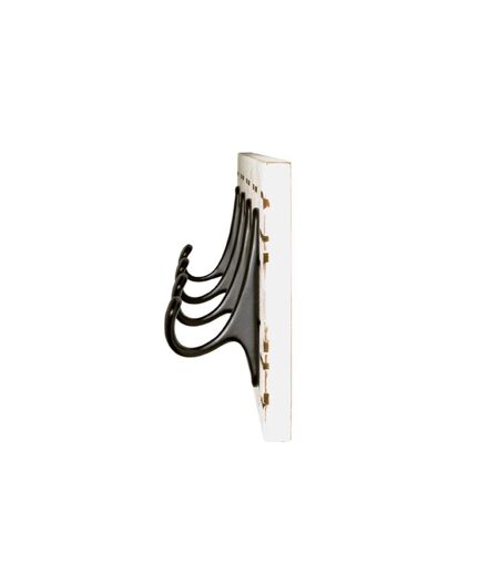 Patère Murale Design Fraisé 60cm Blanc & Noir