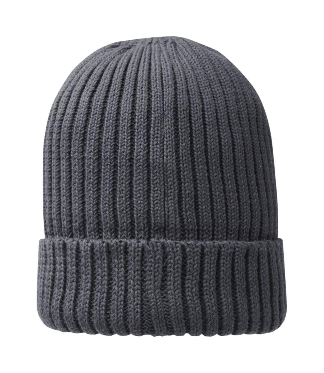 Unisex adult ives organic cotton beanie storm grey Elevate-2