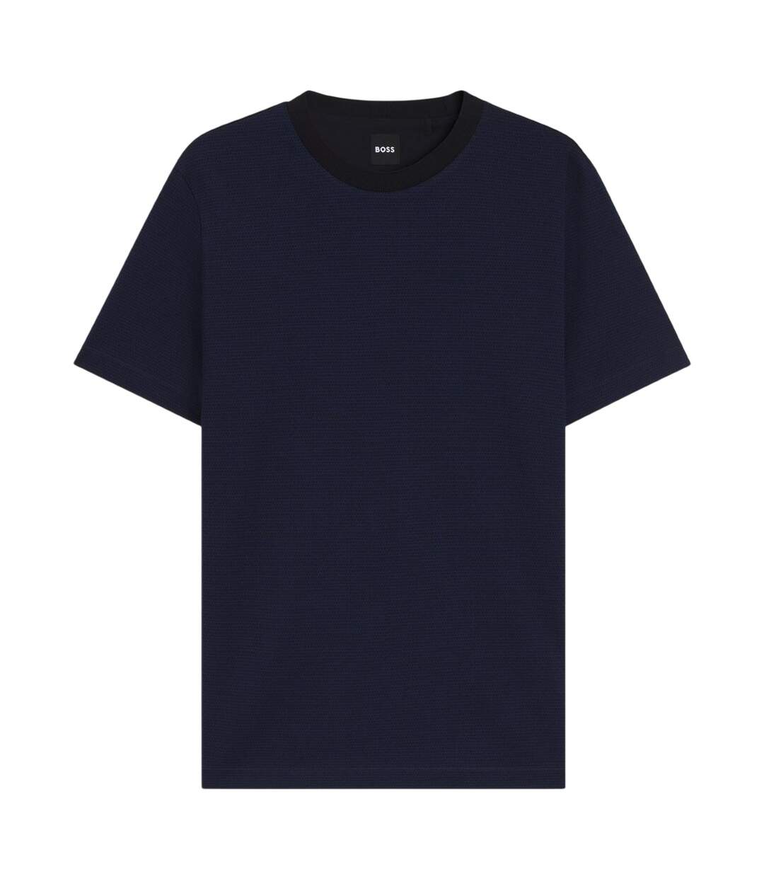 Mens C-thompson Ribbed Collar T-shirt Dark Blue Boss-1