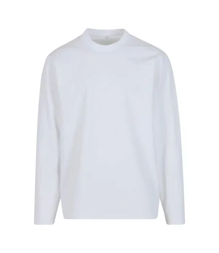 Mens Sorona Loose Long-sleeved T-shirt White Build Your Brand