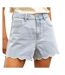 Short bleu femme oraije fleur-1