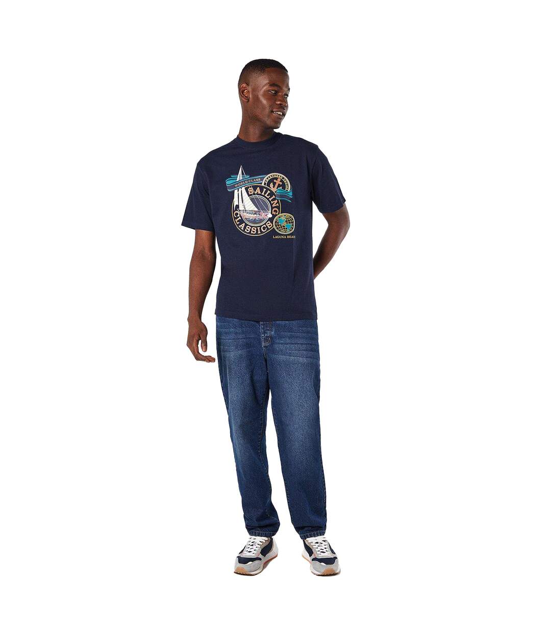 T-shirt sailing classics homme bleu marine Maine-4