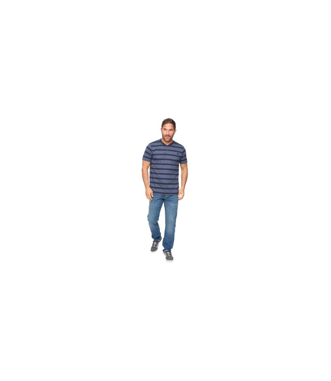 Mens Brigman Slub T-shirt Navy Slub Bewley & Ritch-1