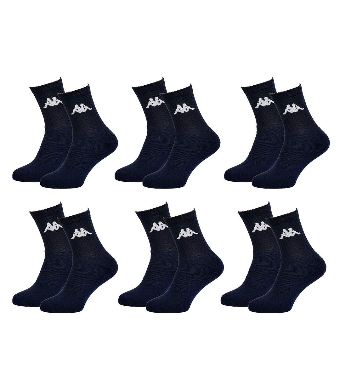 Chaussettes homme KAPPA Modèle Tennis -Assortiment modèles photos selon arrivages- Pack de 6 Paires Tennis KAPPA Marine-1