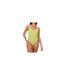 Womens/ladies Lace Trim Ribbed Bodysuit Lime Brave Soul-1