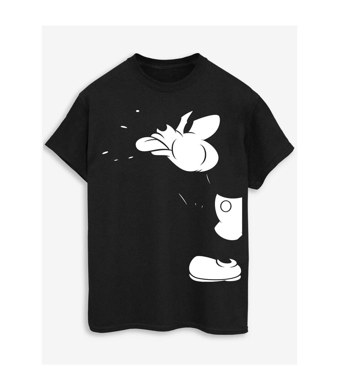 Disney T-shirt boyfriend en coton coupé Mickey Mouse pour femmes/femmes (Noir) - UTBI38352-1
