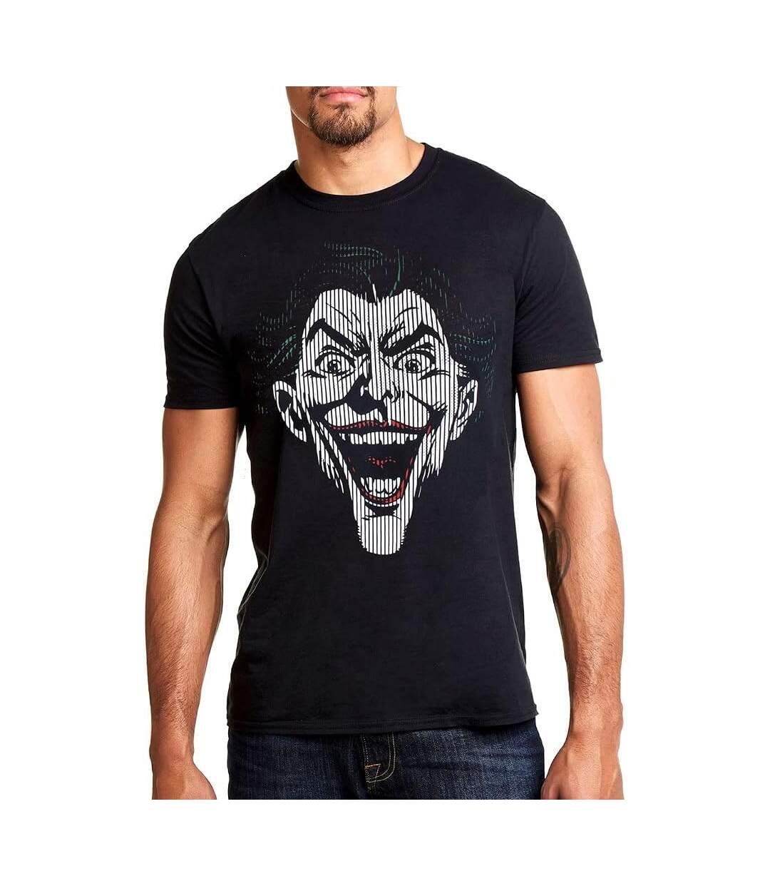 T-Shirt noir homme dc comics joker lines-1