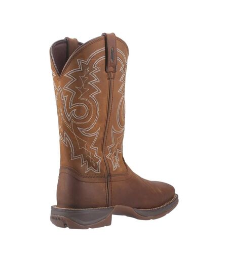 Mens Rebel Pro Full Grain Leather Cowboy Boots Flaxen Brown Durango