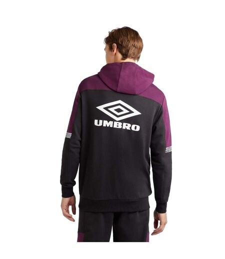 Umbro Mens Sports Style Club Hoodie (Black/Potent Purple)