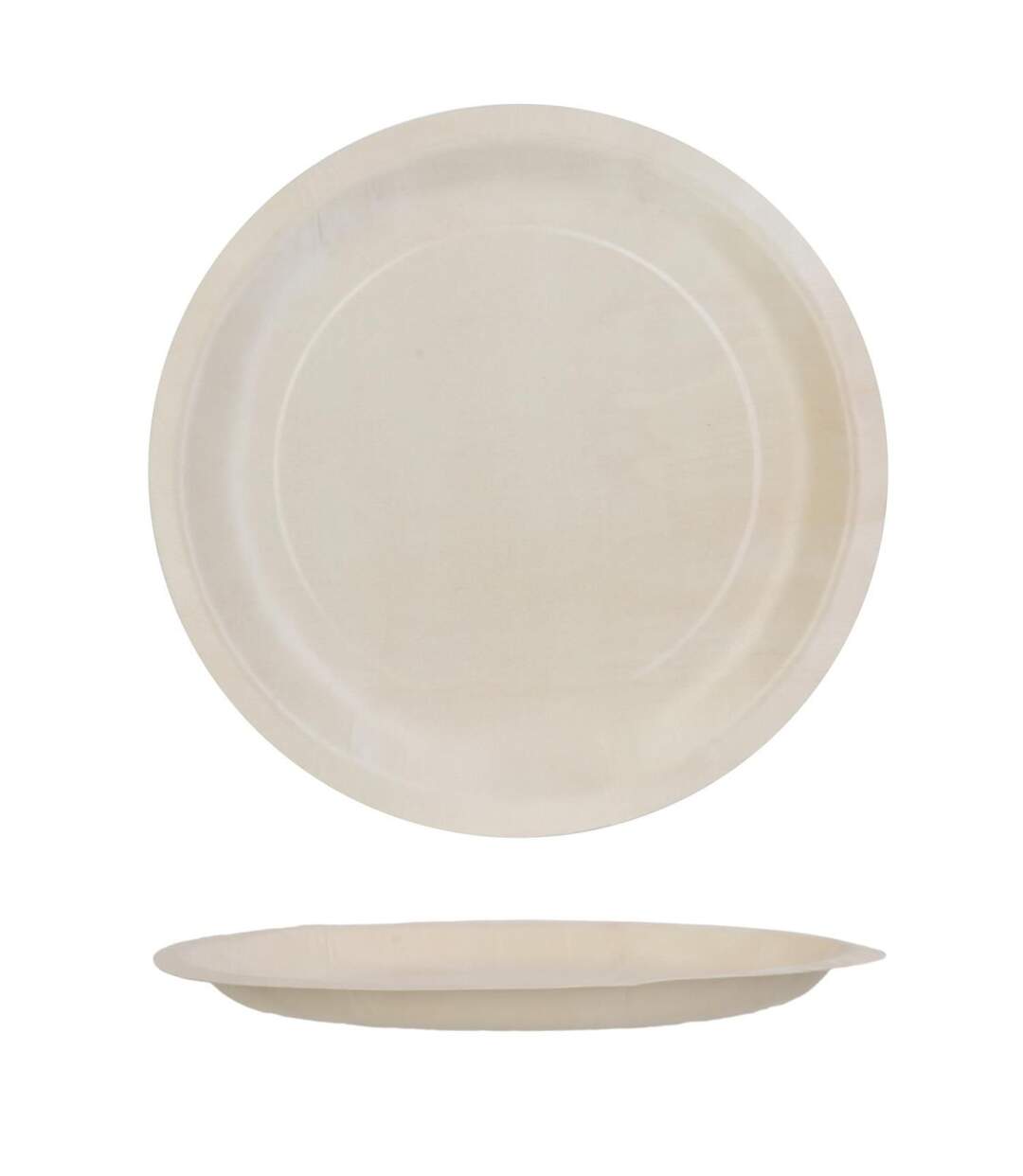 Lot de 6 Assiettes Rondes en Pin Ecolo 25cm Naturel-2