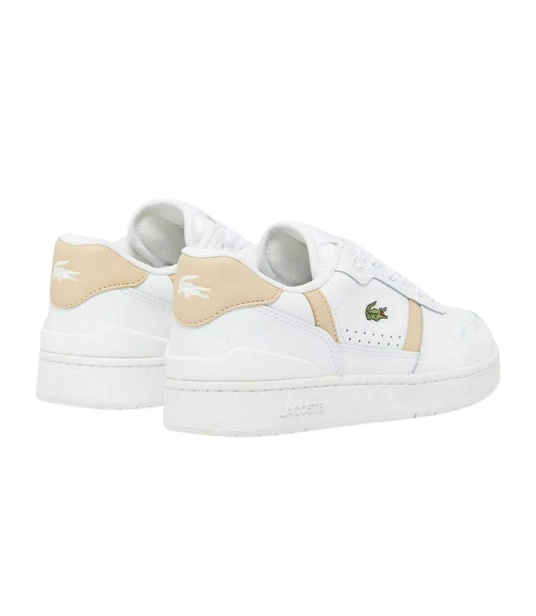 Womens/ladies T-clip Set Leather Trainers White Lacoste-2