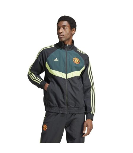 Haut de survêtement homme noir / vert Adidas
