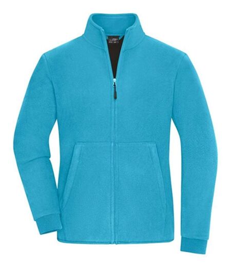 Veste polaire zippée - Femme - JN1321 - bleu turquoise et gris foncé