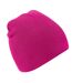 Beechfield Plain Basic Knitted Winter Beanie Hat (Fuchsia)