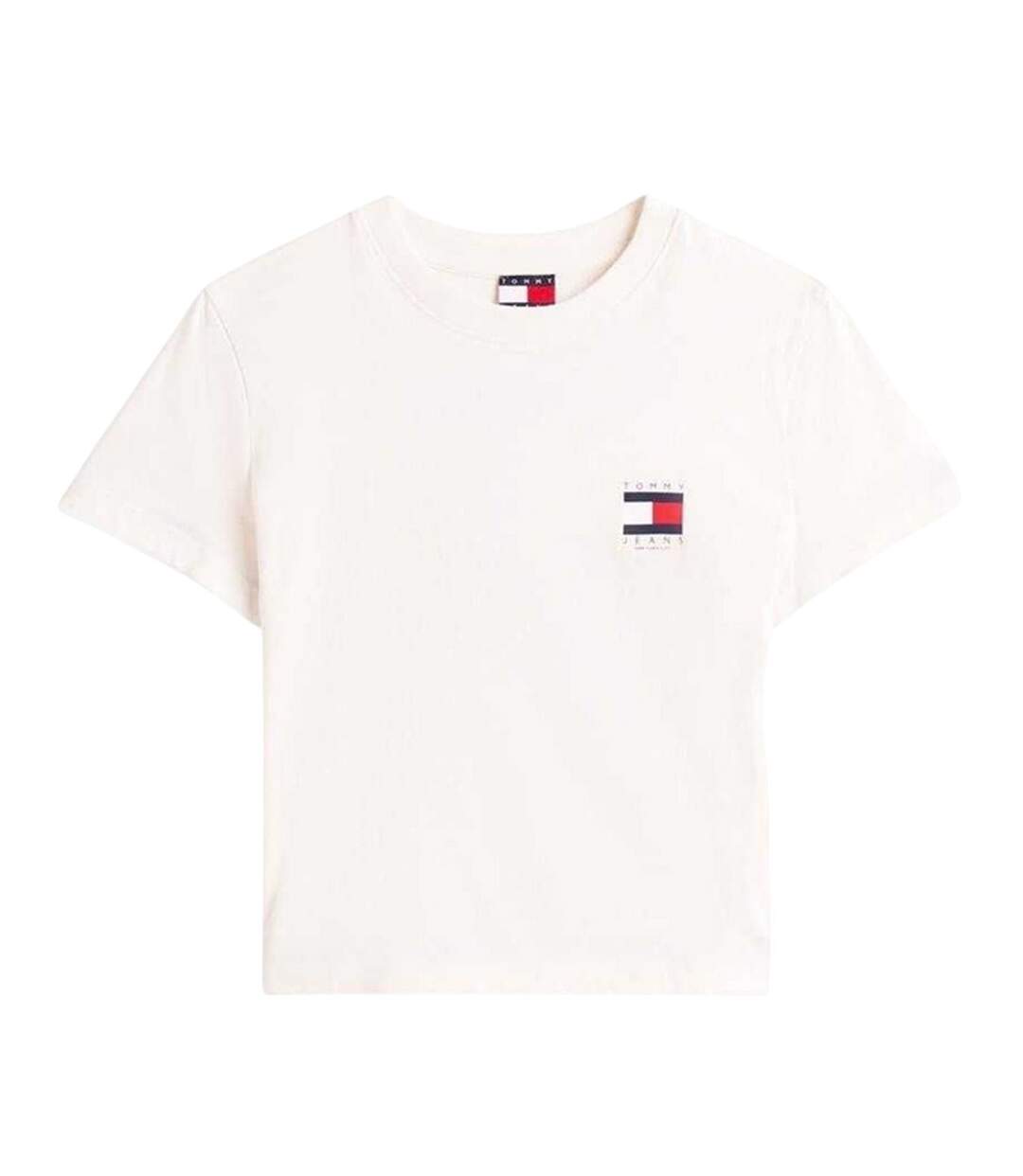 T-shirt Motif/style Drapeau Femme Blanc Cassé Tommy Jeans-1