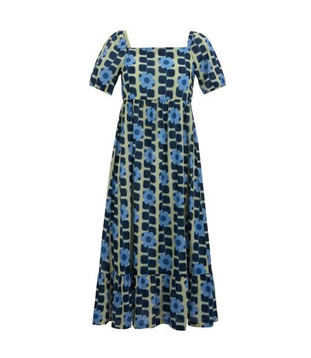 Womens/ladies Orla Kiely Giant Flower Summer Midi Dress Blue Regatta
