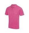Just Cool Mens Plain Sports Polo Shirt (Hot Pink)