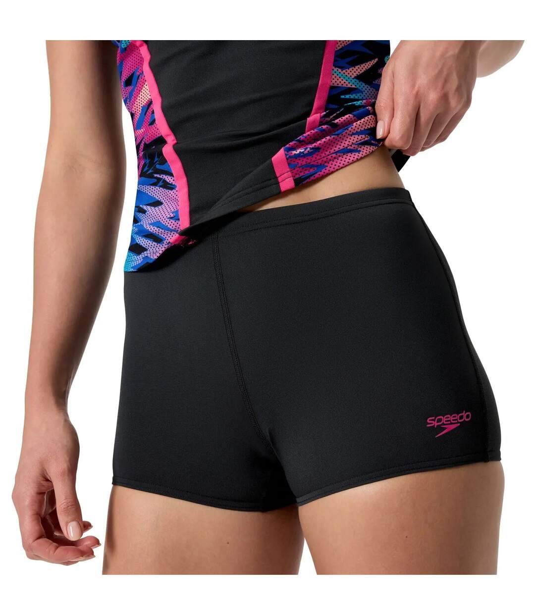 Womens/ladies Hyperboom Splice Tankini Set Black Speedo-4