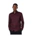 Mens textured stripe long-sleeved shirt burgundy Burton