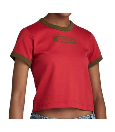 T-shirt Rouge Femme G-Star Raw Ringer Baby - L