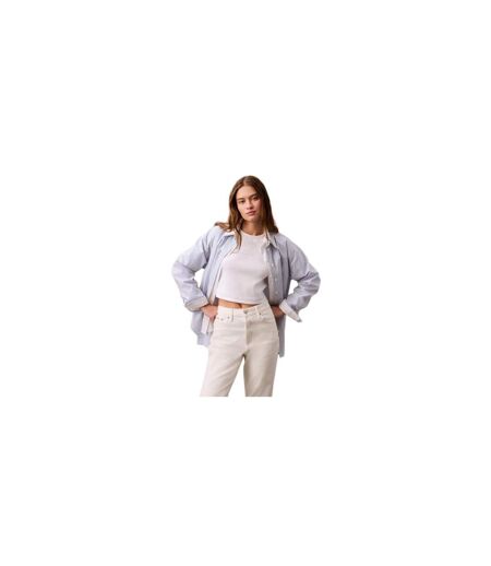 Womens/ladies Mono Logo Ribbed Crop Top White Calvin Klein