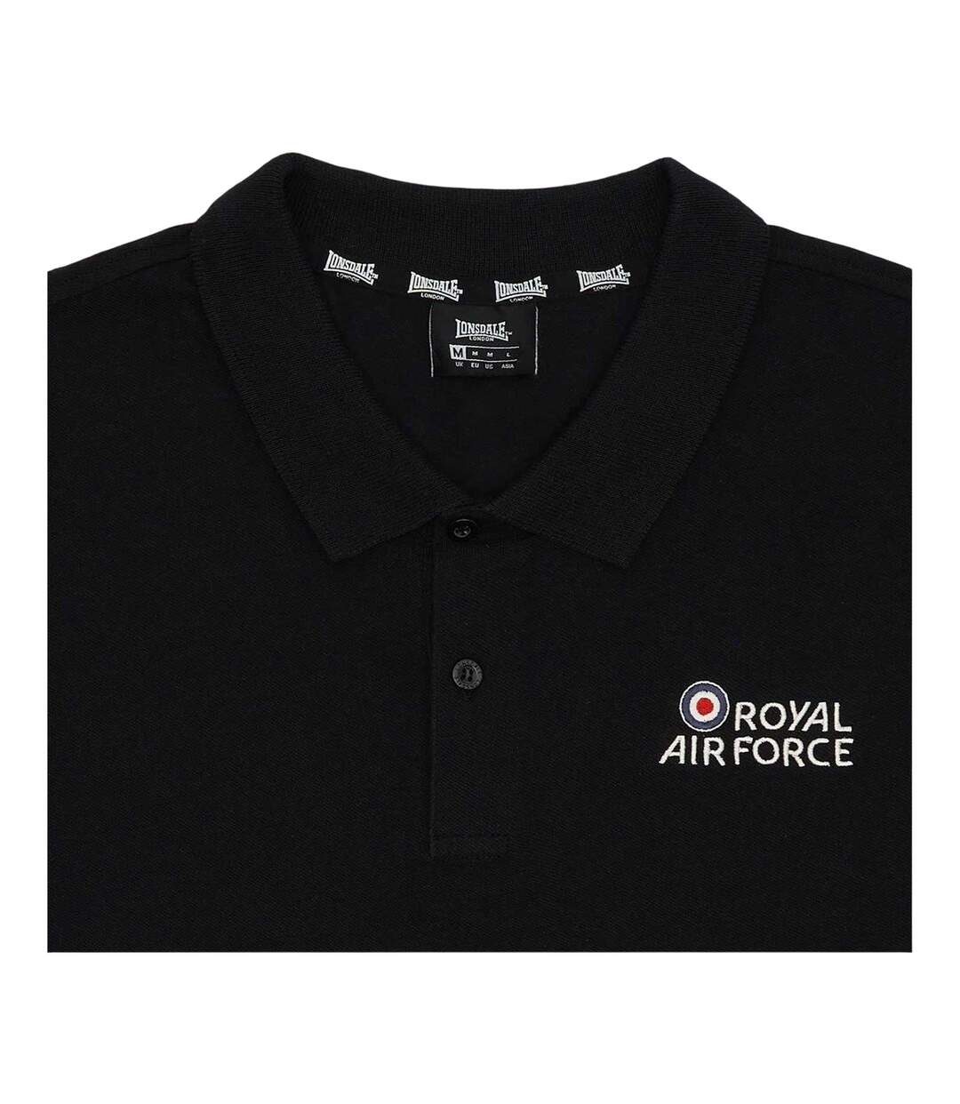Mens Raf Short-sleeved Polo Shirt Black Lonsdale-3