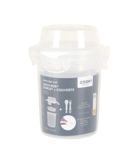 Lunch Box Double Compartiment Gobelet 35cl Transparent