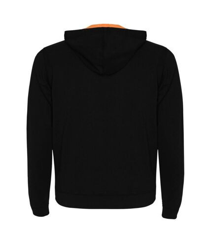 Veste à capuche fuji adulte noir uni / orange fluo Roly