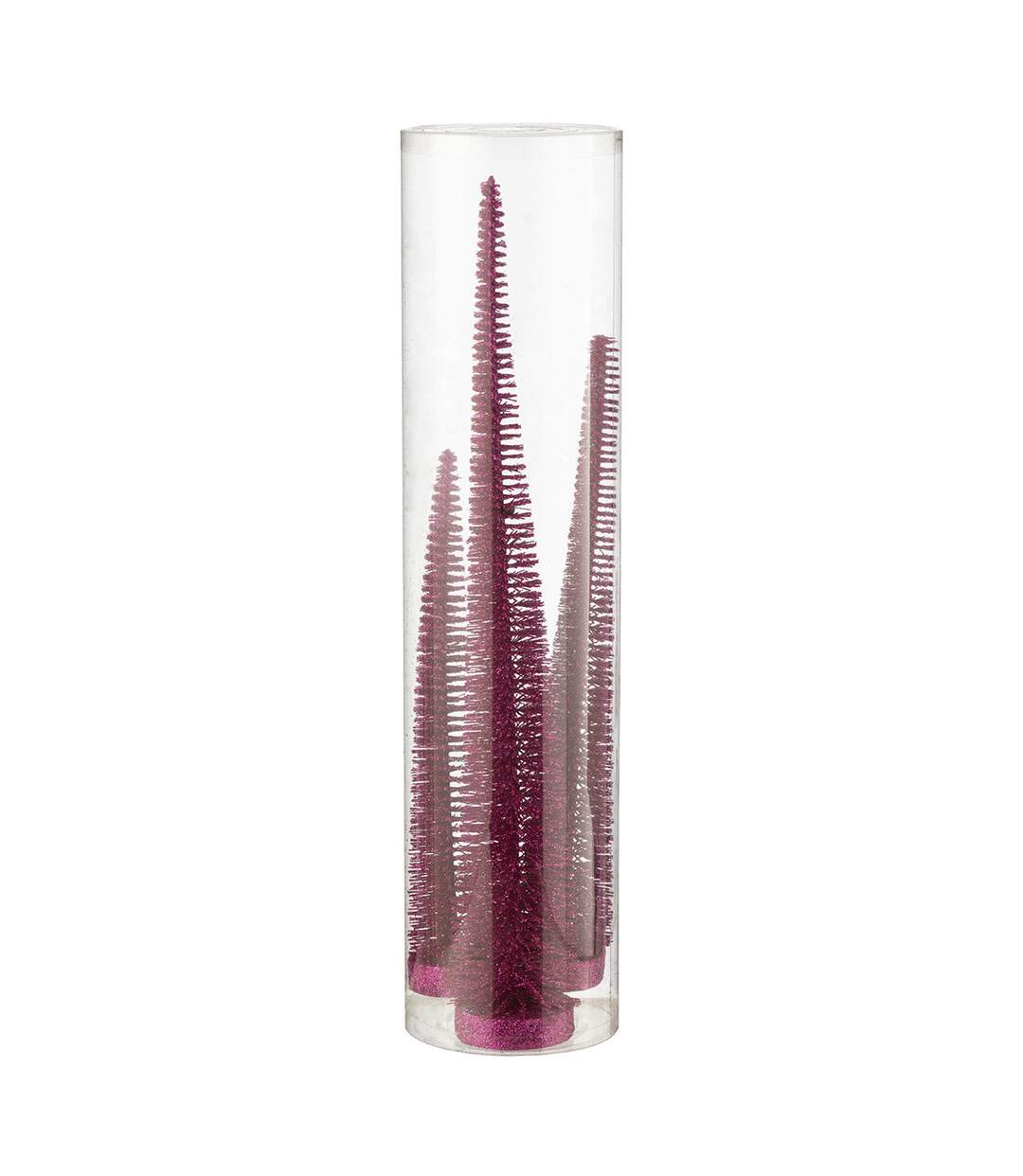 Lot de 3 Sapins de Noël Déco Paillettes 40cm Fuchsia-2