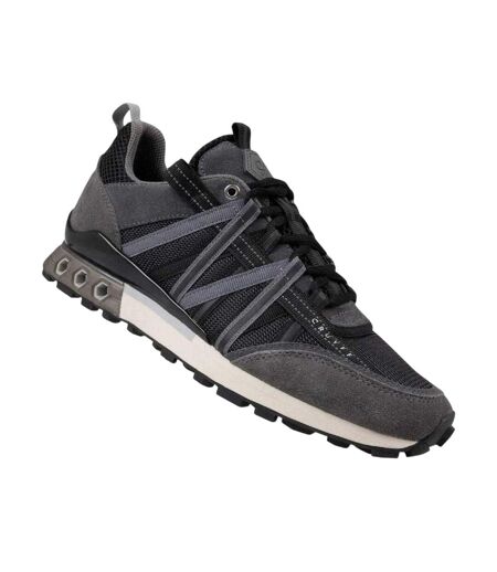 Mens Suede Hex-tech Trainers Black Grey Cruyff