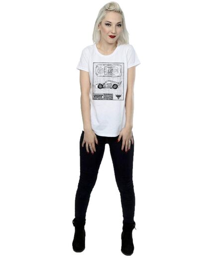 Disney - T-shirt CARS LIGHTNING MCQUEEN BLUEPRINT - Femme (Blanc) - UTBI13739