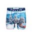 PULL IN Boxer Long Homme Microfibre CRANS Bleu Blanc