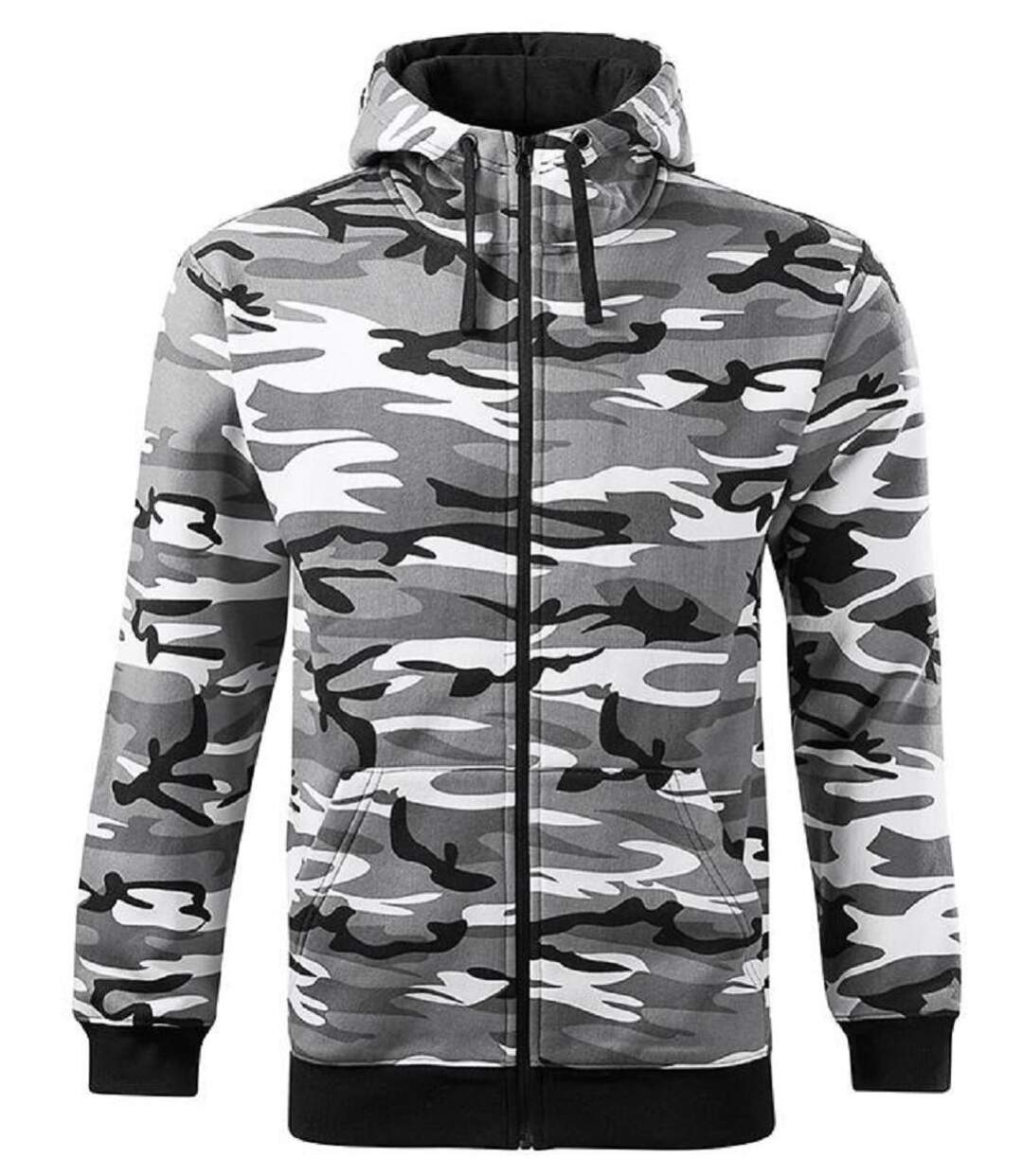 Sweat à capuche zip intégral - Homme - MFC19 - gris camo