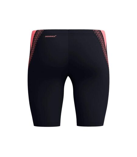 Mens Hyperboom Placement Geometric Jammer Shorts Black Pink Speedo