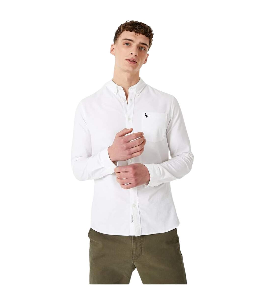 Mens Plain Oxford Shirt White Jack Wills-4