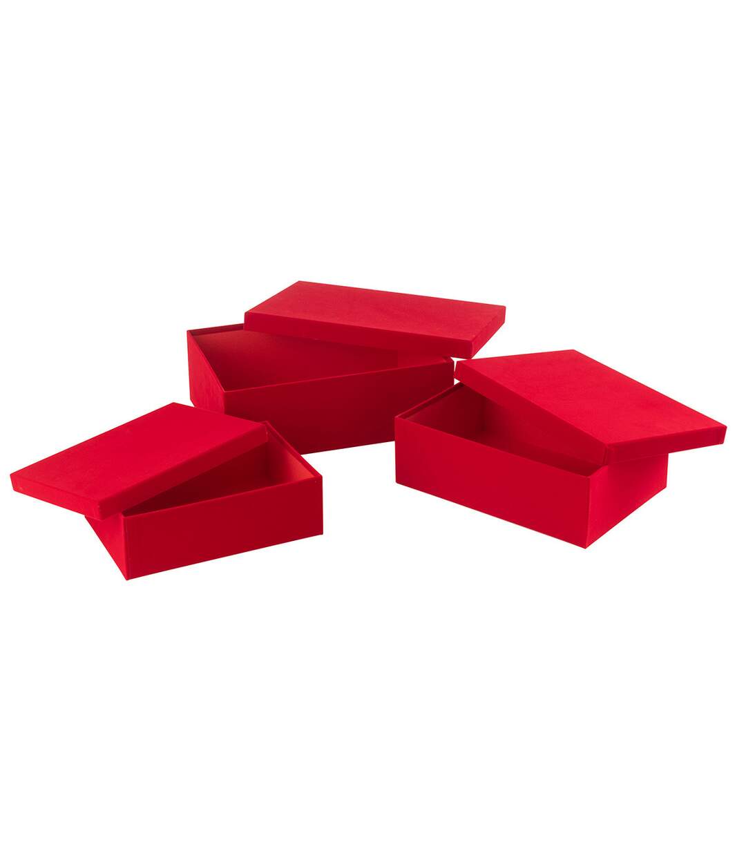 Lot de 3 Boîtes de Rangement Vaughn 36cm Rouge-3