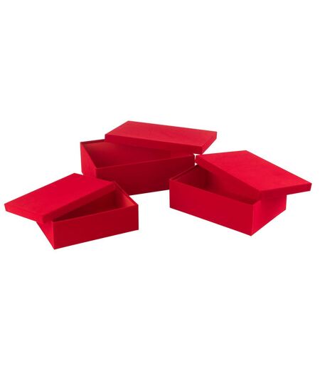 Lot de 3 Boîtes de Rangement Vaughn 36cm Rouge