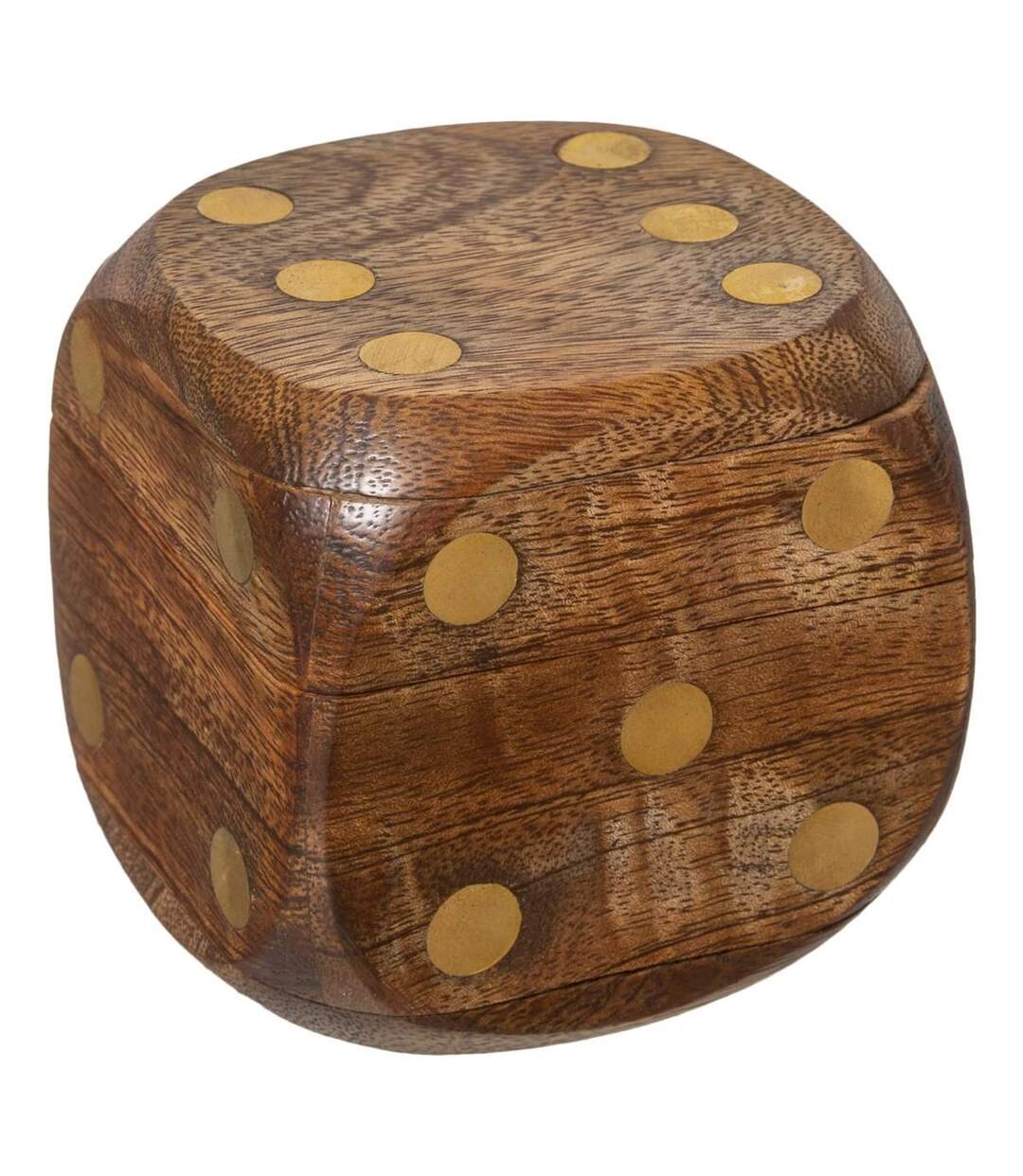 Jeu de Dés Déco Bois 6cm Marron-2