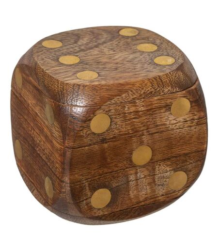Jeu de Dés Déco Bois 6cm Marron