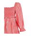 Robe Mi-longue Manches Longues Motif/style À Carreaux Femme Rouge Blanc Miso-4