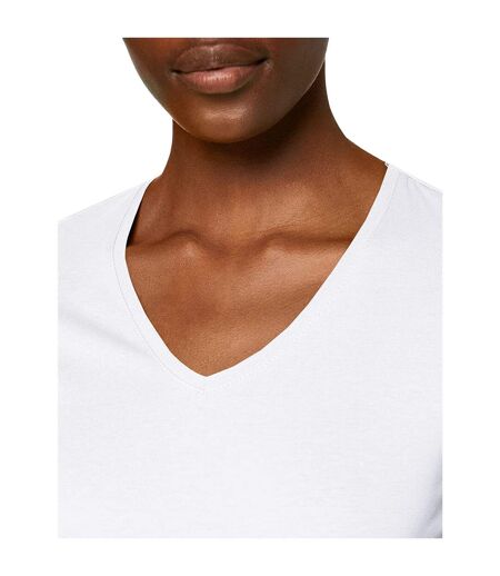 T-shirt Col V Femme Blanc Stedman