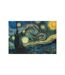 Vincent Van Gogh - Impression montée STARRY NIGHT (Bleu / Jaune / Marron) (30 cm x 40 cm) - UTPM6903