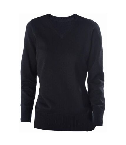 Kariban Womens/Ladies Cotton Acrylic V Neck Sweater (Dark Gray)