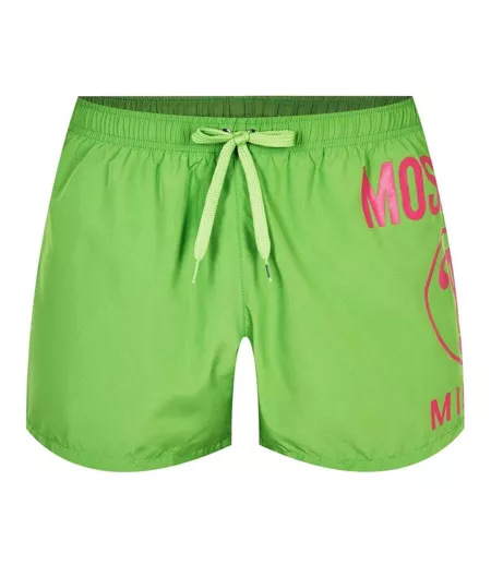 Short De Bain Motif Logo Homme Vert Moschino