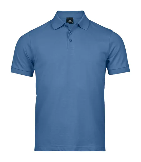 Mens Luxury Stretch Polo Shirt Ocean Blue Tee Jays