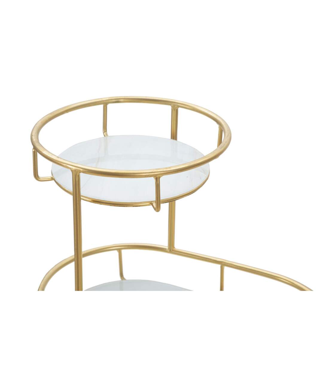 Plateau Décoratif 2 Niveaux Jade 36cm Or-2