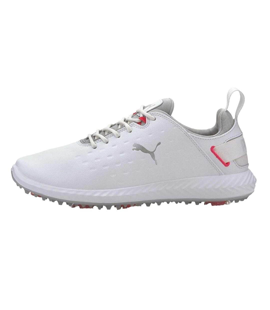 Womens/ladies Blaze Pro Ignite Textured Leather Spikeless Golf Shoes White Puma-3