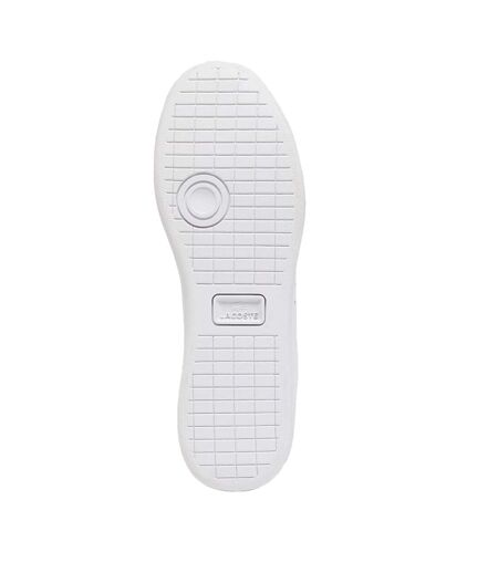 Mens Carnaby Leather Flat Trainers White Navy Lacoste