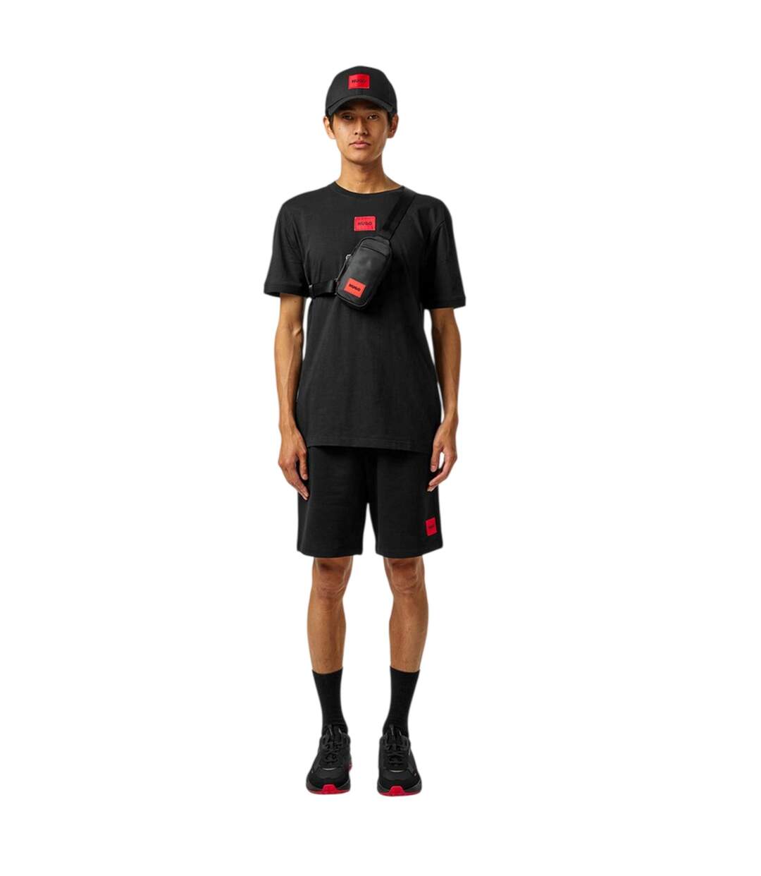 T-shirt Motif/style Logo Sur Poitrine Diragolino Homme Noir Hugo-1